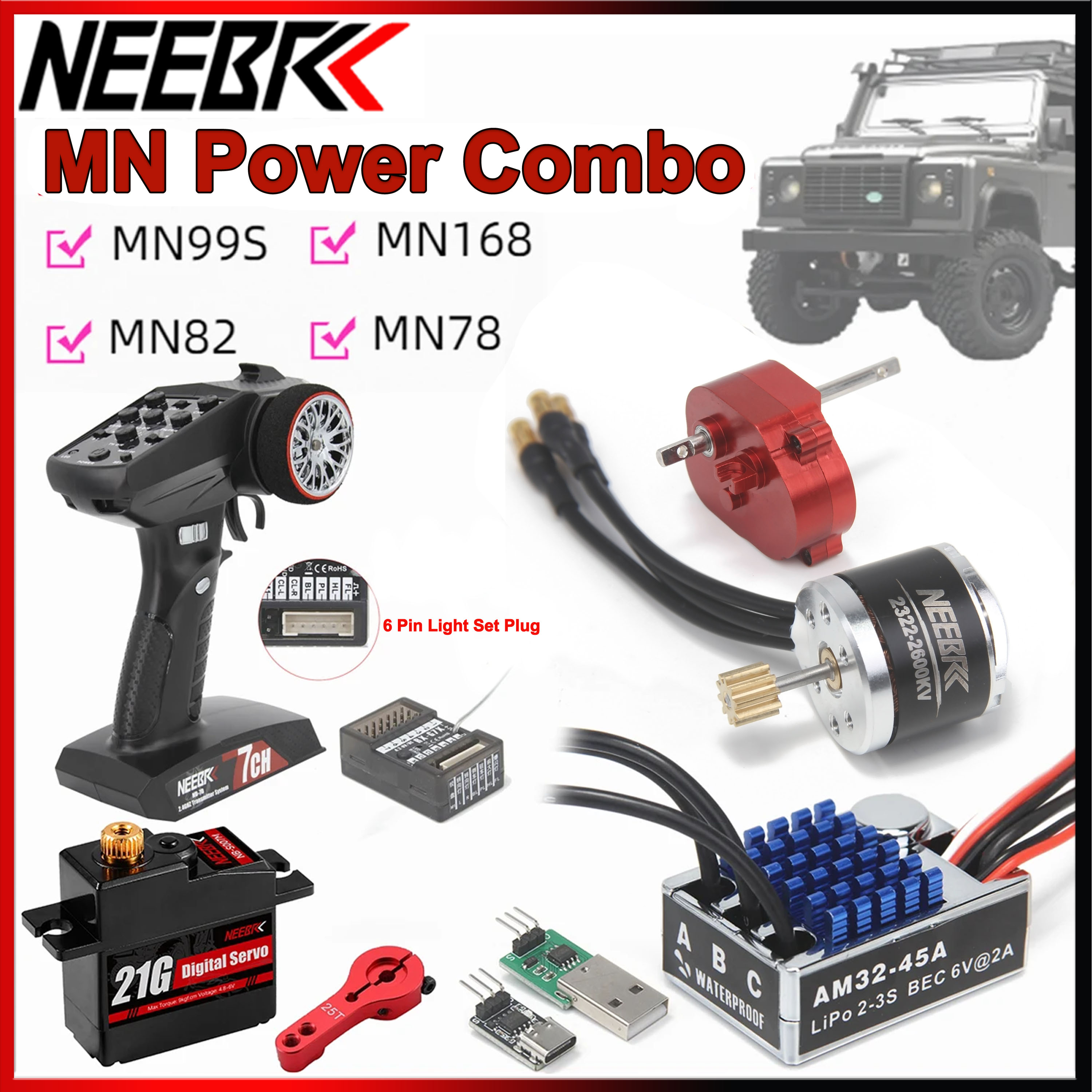 Wheel Hex Adapter - Power Combo 2322 2600KV Brushless Motor