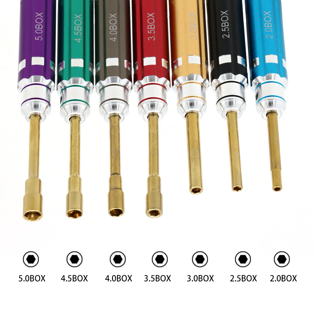 Rc Hobby Electric Screwdriver - 7PCS Short Handle RC Hex Screwdriver