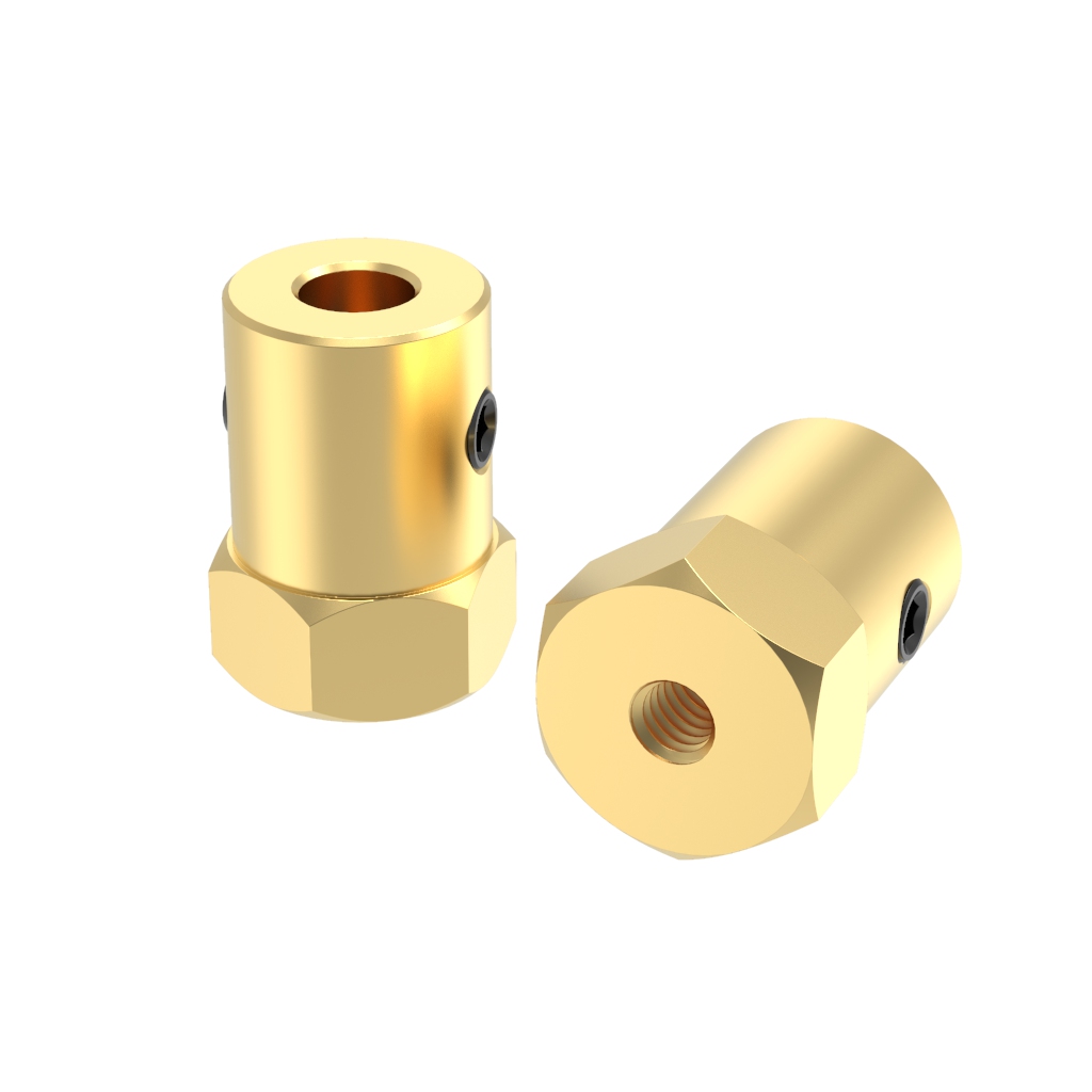 Wheel Hex Adapter - D12L18 12mm Hexagon Tire Connector Brass