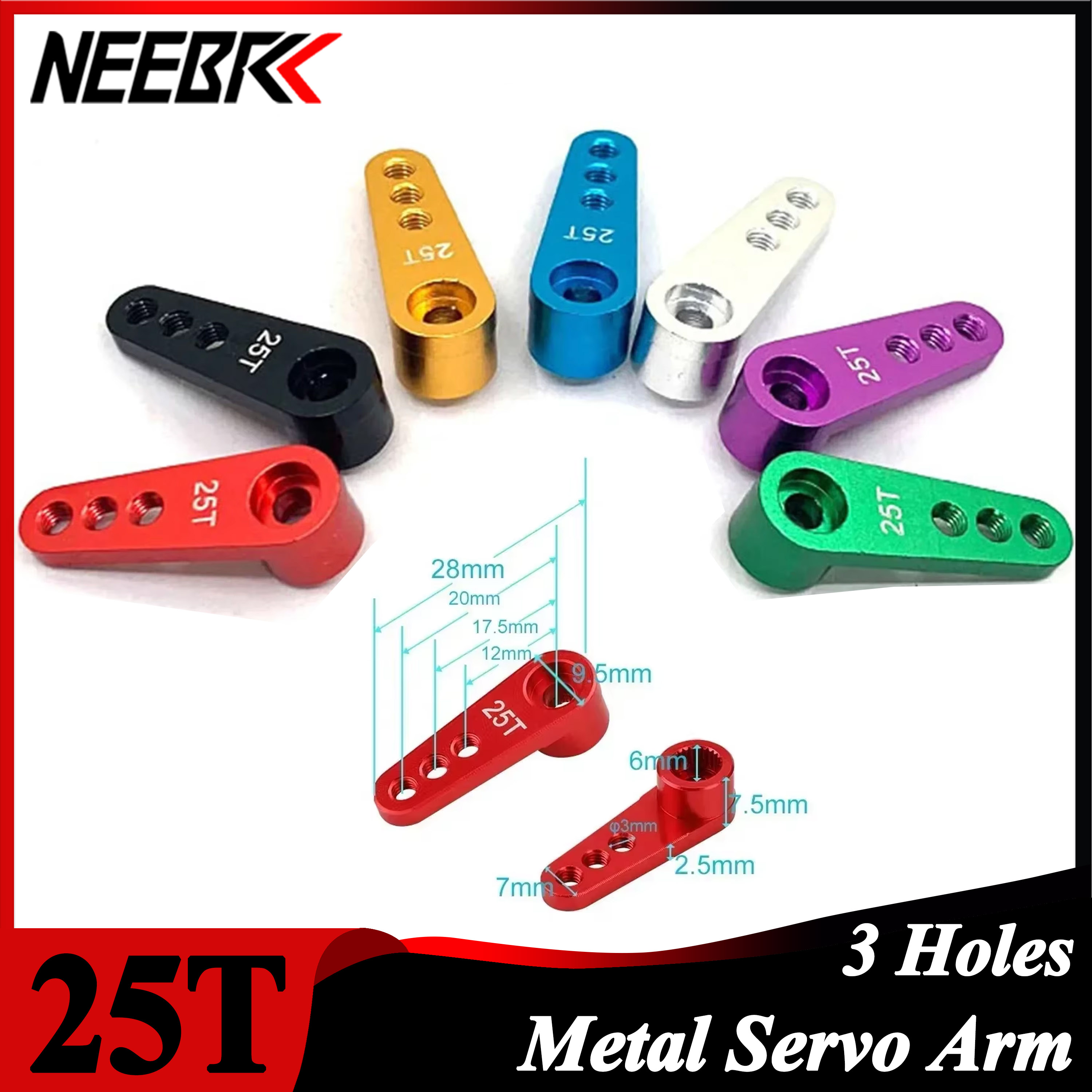NEEBRC 25T Metal Servo Arm 3 H - Rc Hobby Shops reseña y precio