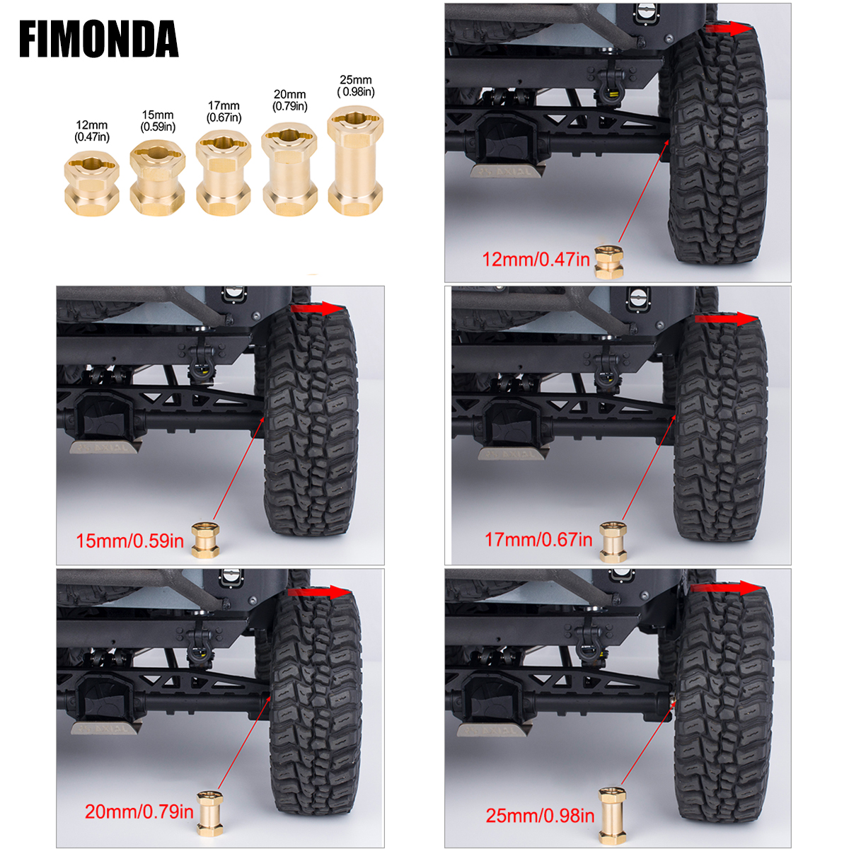 2 Colors - 4Pcs Heavy Duty Bra - Wheel Hex Adapter reseña y precio