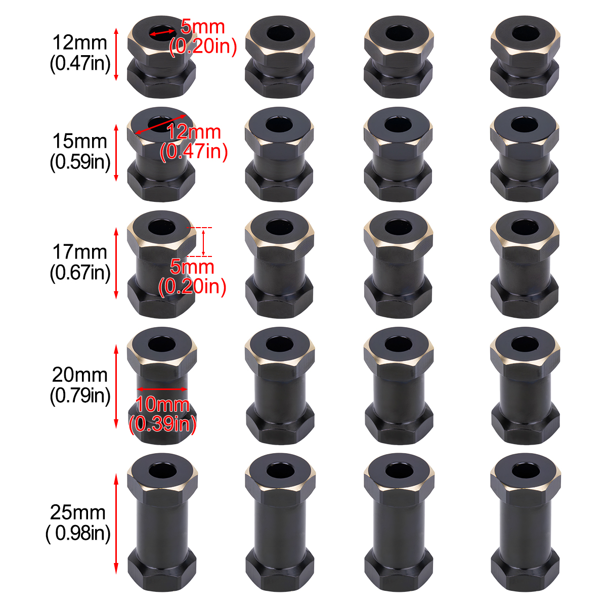 2 Colors - 4Pcs Heavy Duty Bra - Wheel Hex Adapter reseña y precio
