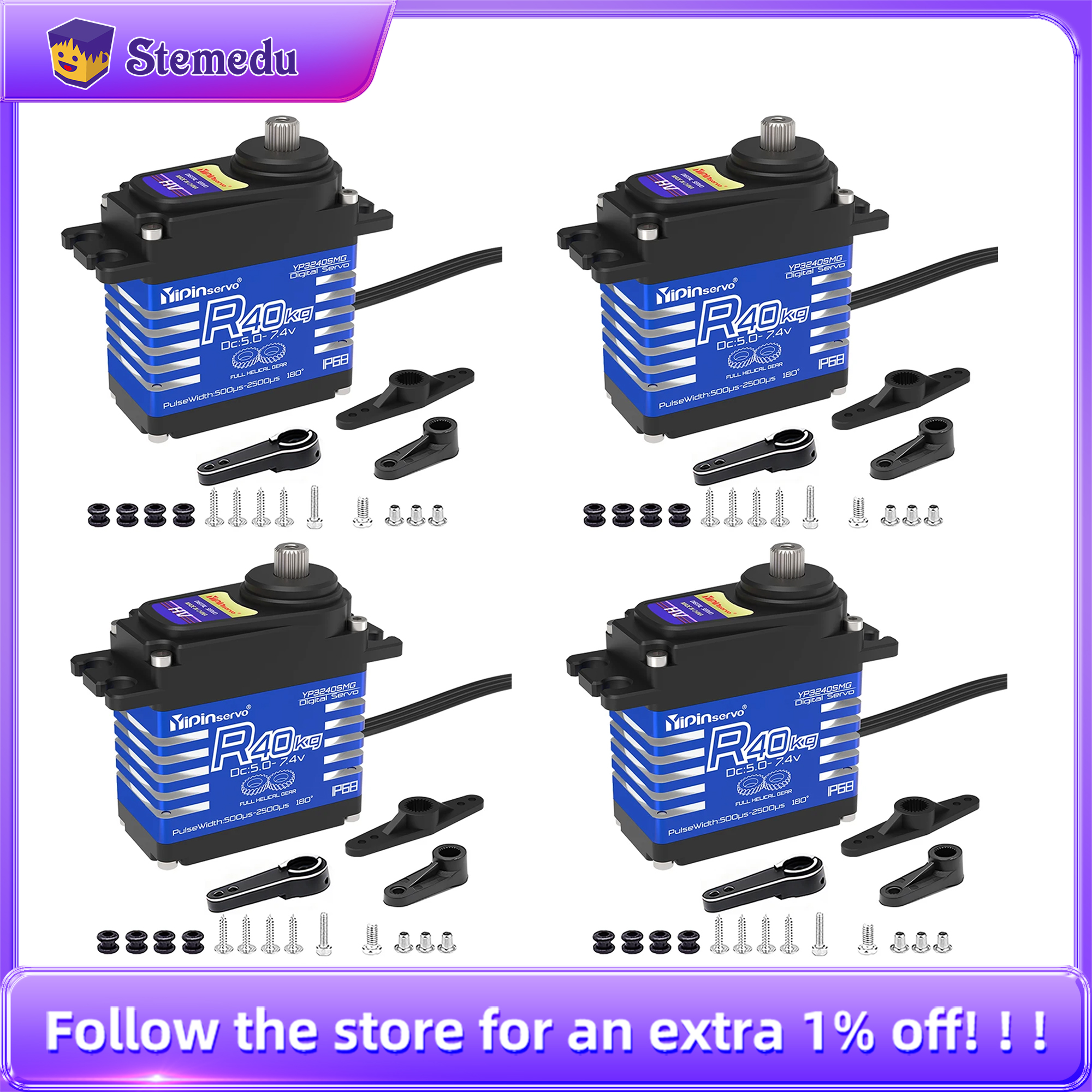 4PCS YiPinservo 40kg Metal Gea - Rc Hobby Shops reseña y precio